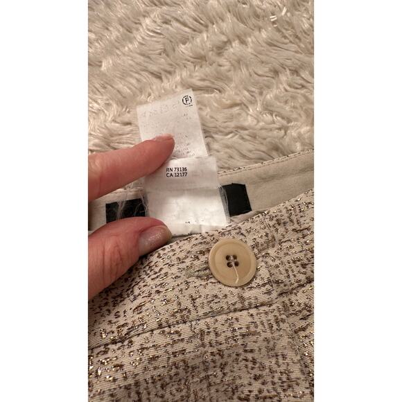 Max Mara Weekend 29" Metallic SIlver Gold Tweed Linen Lined Shorts - Picture 8 of 12